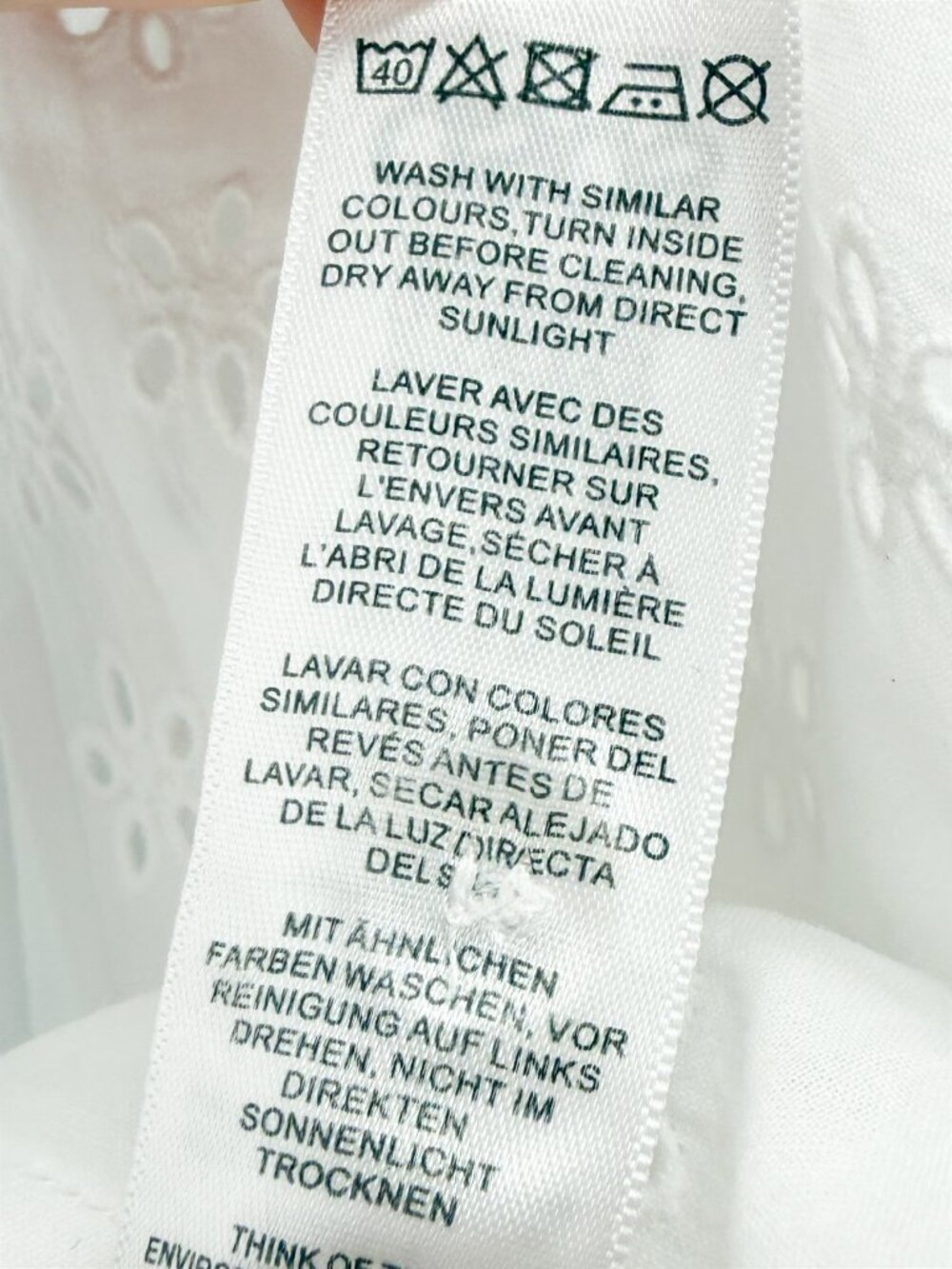 ASOS Design WHITE Button Front Eyelet Mini Skirt Sz 6 Coquette Western Boho - Picture 9 of 10